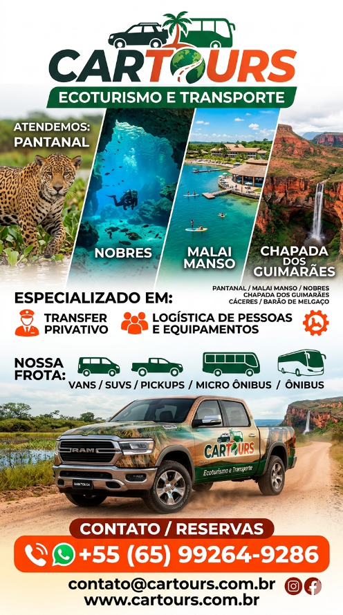 Cartours Transfer e Viagens - Especialistas em Transfer para o Pantanal e Malai Manso.